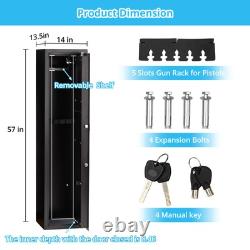 Fireproof Large 5 Rifle+2 Pistol Storage Gun Safe Cabinet Security Quick Access
