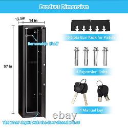 Fireproof Large 5 Rifle+2 Pistol Storage Gun Safe Cabinet Security Quick Access