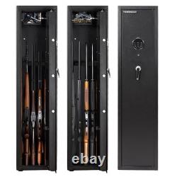 Fireproof Large 5 Rifle+2 Pistol Storage Gun Safe Cabinet Security Quick Access