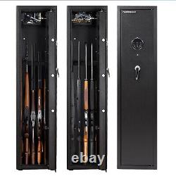 Fireproof Large 5 Rifle+2 Pistol Storage Gun Safe Cabinet Security Quick Access