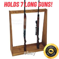 Floor Standing Rifle Rack Gun Display Wooden Stand Storage Sports Equipment New