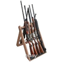 Folding Rifle Gun Storage Rack Shotgun Stand Portable Free Standing 10 Gun Shelf