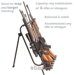 Folding Rifle Rack Freestanding For Floor, 2 Gun Storage Racks For 12 Guns