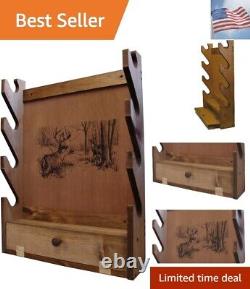 Four-Gun Fully Assembled Wall Mount Wooden Gun Display Rack with Cabinet Stor