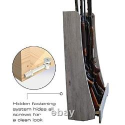 Freestanding Rifle Shotgun Rack Stand Wood 8 Gun Storage Display Shelf