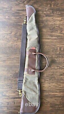 Frost River Gun Rifle Case Waxed Canvas Brown Leather