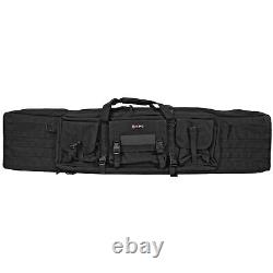 GPS 55in Double Rifle Case Black Heavy Duty 600D Polyester for Secure Storage