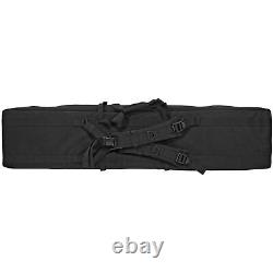 GPS 55in Double Rifle Case Black Heavy Duty 600D Polyester for Secure Storage