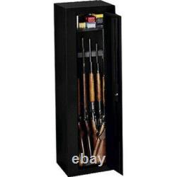 GUN SAFE 10-Firearm Security Cabinet Storage with Lock Black Steel