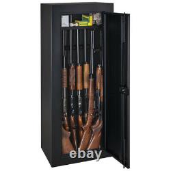 GUN SAFE 14-Gun Security Storage Cabinet Three-Point Locking Black