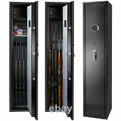 GUN SAFE CABINET Firearm 5 Rifles Security Storage Locker Shelf Shotgun Pistol