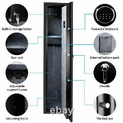 GUN SAFE CABINET Firearm 5 Rifles Security Storage Locker Shelf Shotgun Pistol