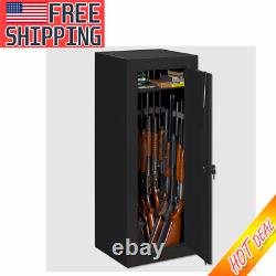 GUN SAFE CABINET Firearm Storage Shotgun 22 Rifles Steel Security Locker Shelf