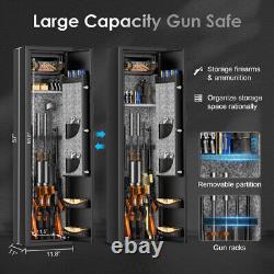 GUN SAFE SECURITY CABINET Firearm 5 6 Rifle Steel Storage Locker Removable Shelf