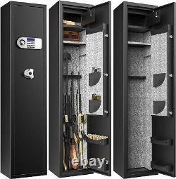 GUN SAFE SECURITY CABINET Firearm Shotgun 5-6 Rifles Steel Storage Locker Shelf