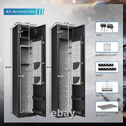 GUN SAFE SECURITY CABINET Firearm Shotgun 5-6 Rifles Steel Storage Locker Shelf