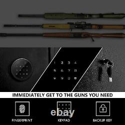 GUN SAFE SECURITY CABINET Shotgun 5 Rifles Storage Shelf Digital/Fingerprint