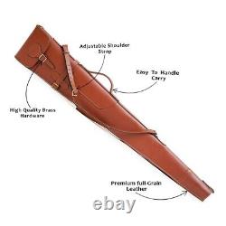 Genuine Leather Gun Case Shotgun Case Gun Storage Hunting Rifle Case Scope Carry