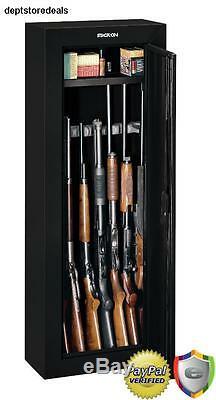 Gun Cabinet Safe Case Rack Rifle Shotgun Ammo Storage Box Hunting Security Fire