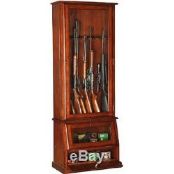 Gun Cabinet Safe Rifle Storage Rack Wood Lock Shlelf Firearm Shelves Home12/10/8