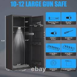 Gun Cabinet Safe Storage Security Vault Steel Firearms-Rifles Proof 10-12 Weapon