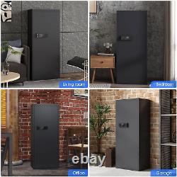 Gun Cabinet Safe Storage Security Vault Steel Firearms-Rifles Proof 10-12 Weapon