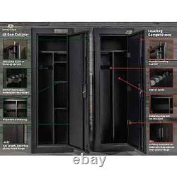 Gun Cabinet Safe Storage Security Vault Steel Firearms-Rifles Proof Lock Drill