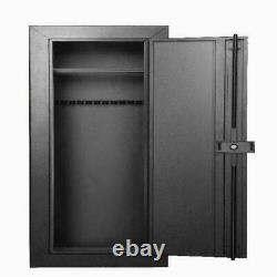 Gun Cabinet Safe Storage Security Vault Steel Rifles Firearms Drill Proof Lock