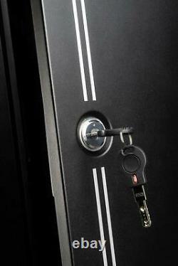 Gun Cabinet Safe Storage Security Vault Steel Rifles Firearms Drill Proof Lock