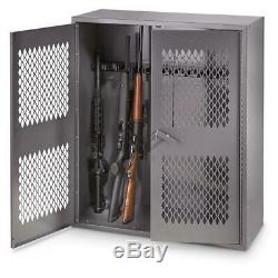 Gun Cabinet Safe Storage Steel Metal Locker 12 Gun Capacity Lockable Dual Doors