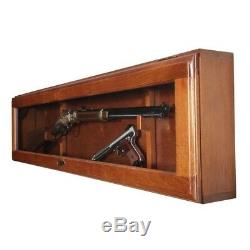Gun Cabinet Storage Case Wood Wall Mount Rifle Display Vintage Antique Collector