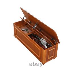 Gun Cabinet Storage Organizer Bench Solid Wood Indoor Safe Secure Brown 4 Guns