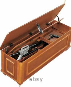 Gun Concealment Bench Cabinet 5 Rifles Storage Shotgun Firearm Foot Chest Rack