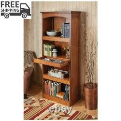 Gun Concealment Bookcase Brown Wood Storage Organizer Home Furniture Security