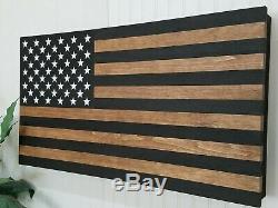 Gun Concealment Cabinet Safe Hidden Storage Furniture Dark Rustic American Flag