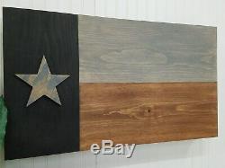 Gun Concealment Cabinet, Secret Hidden Storage Furniture Dark Rustic Texas Flag