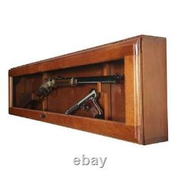 Gun Display Cabinet Rifle Shotgun Barrel Storage Horizontal Key Locking Brown