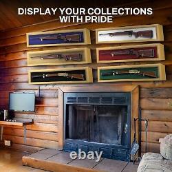 Gun Display Case 45 Rifle Golden Oak & Red Wood Shotgun Lock Shadow Box Cabinet