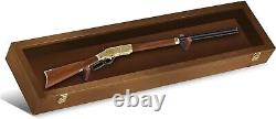 Gun Display Case 45 Rifle Walnut Wood Shotgun Lock USA Shadow Box Sword Cabinet