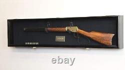 Gun Display Case 54 Cabinet Rifle Fully Black Wood Shotgun Shadow Box Wall Rack