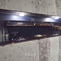 Gun Display Case 54 Cabinet Rifle Fully Black Wood Shotgun Shadow Box Wall Rack