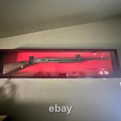 Gun Display Case 54 Cabinet Rifle Fully Black Wood Shotgun Shadow Box Wall Rack