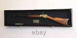 Gun Display Case 54 Cabinet Rifle Fully Black Wood Shotgun Shadow Box Wall Rack