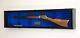 Gun Display Case Cabinet Long Rifle Black & Blue Wood Shotgun Shadow Box 54 L