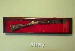 Gun Display Case Cabinet Rifle Black Solid Wood Shotgun USA Frame Shadow Box 44