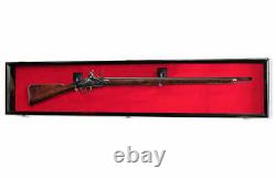 Gun Display Case Cabinet Rifle Black XL Large 65 Wood Musket Shotgun Shadow Box