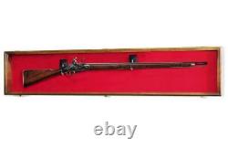 Gun Display Case Cabinet Rifle Black XL Large 65 Wood Musket Shotgun Shadow Box