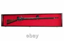 Gun Display Case Cabinet Rifle Cherry Large 65 Wood Musket Shadow Box Showcase