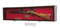 Gun Display Case Cabinet Rifle Cherry Solid Wood Shotgun Frame Shadow Box 44 L