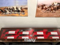 Gun Display Case Cabinet Rifle Cherry Wood Musket Shotgun Pistol Lock Rack 54
